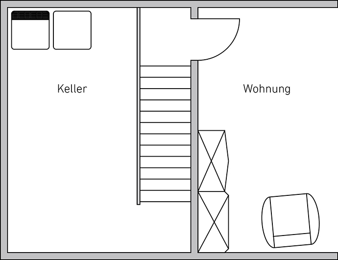 Die Tür führt unmitelbar von der beheizten Wohnung in den unbeheizten Keller. In diesem Fall ist eine Wärmedämmschutztür (WDE) zu empfehlen.